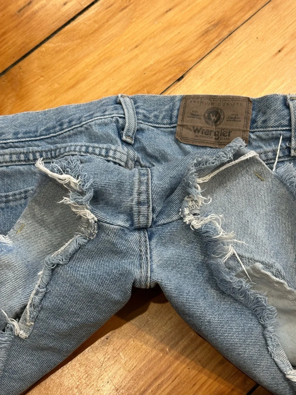 Wrangler cutoff denim shorts
